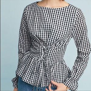 Black and White Gingham Top